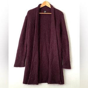 Eileen Fisher Kid Mohair Double Layered Knitted Open Front Cardigan